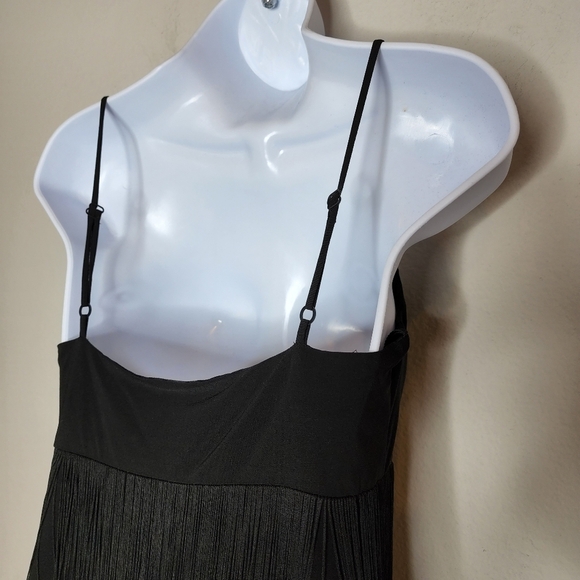 Boston Proper fringe black mini dress sleeveless size xs - Picture 6 of 13